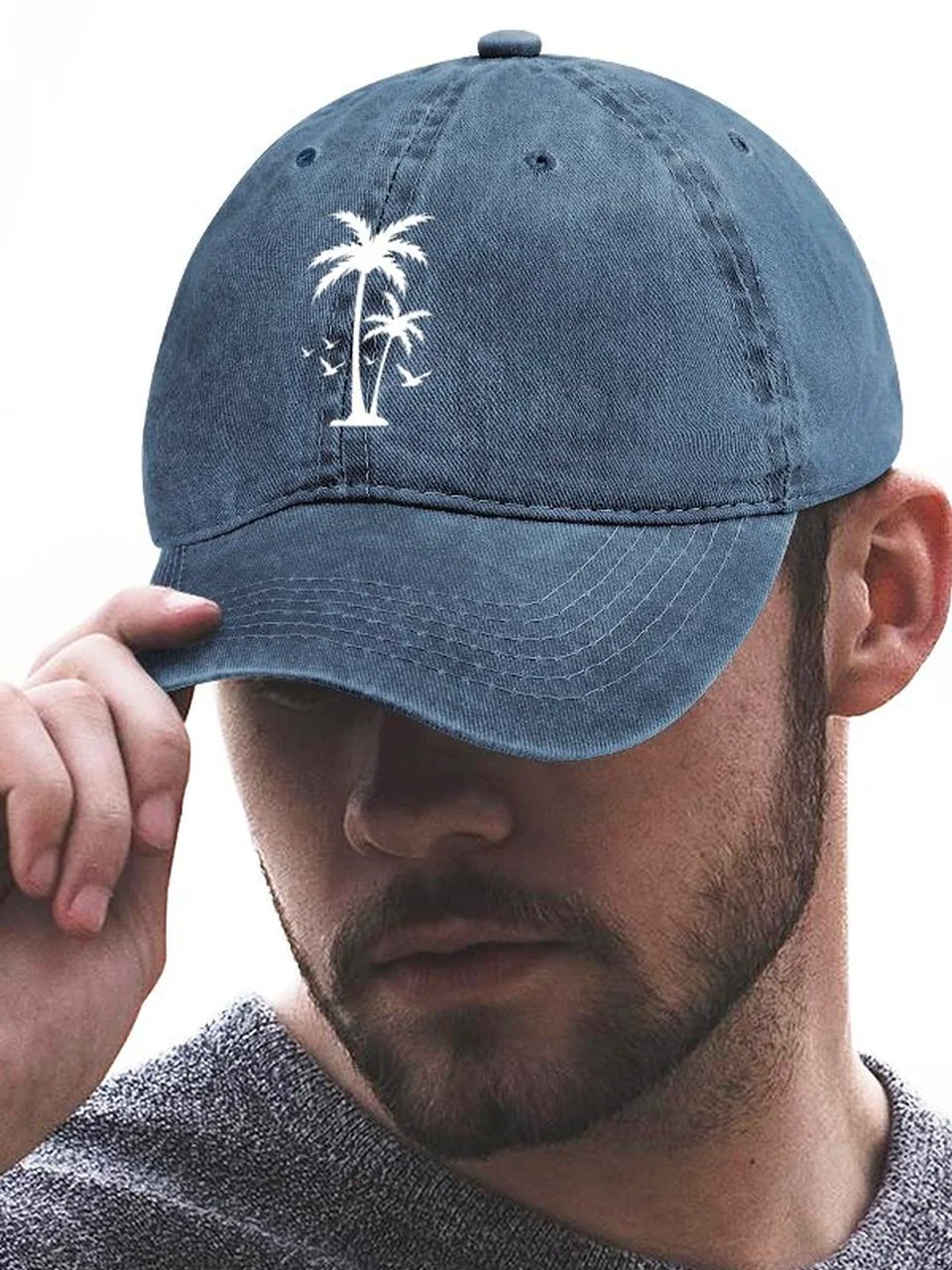 Men's /Women's Holiday Coconut Tree Graphic Printing Regular Fit Adjustable Denim Hat