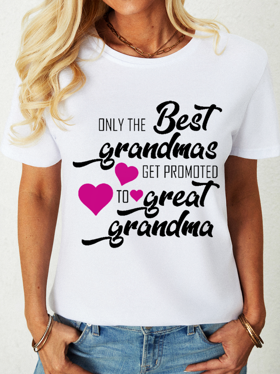 Women's Only the Best Grandmas Get Promoted to Great Grandma Cotton T-Shirt