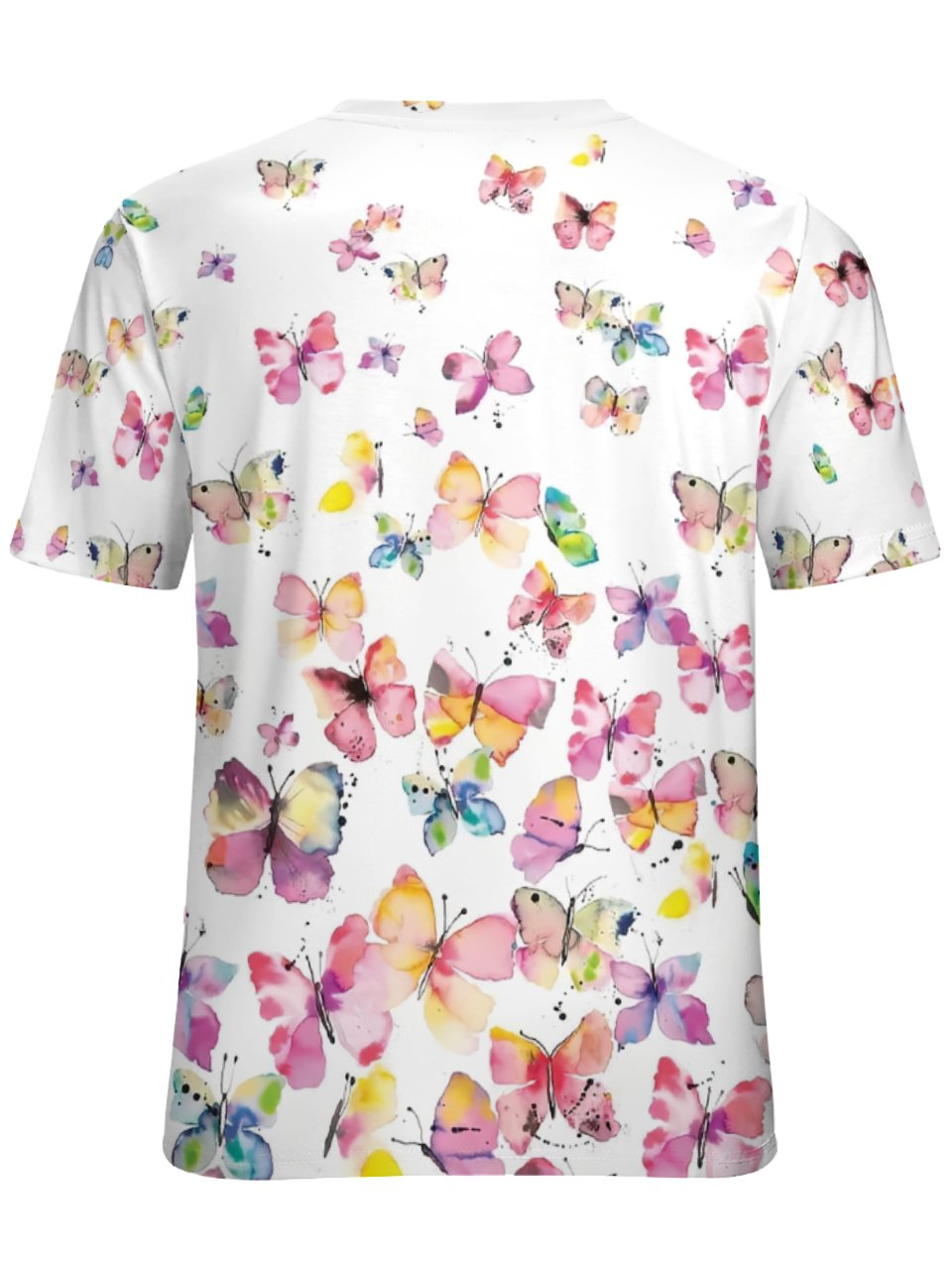 Women's Crew Neck Casual Butterfly T-Shirt