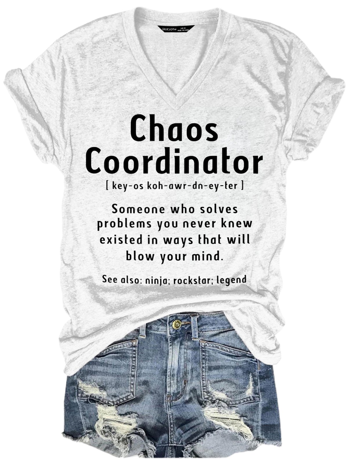 Women's Funny Chaos Coordinator Casual T-Shirt