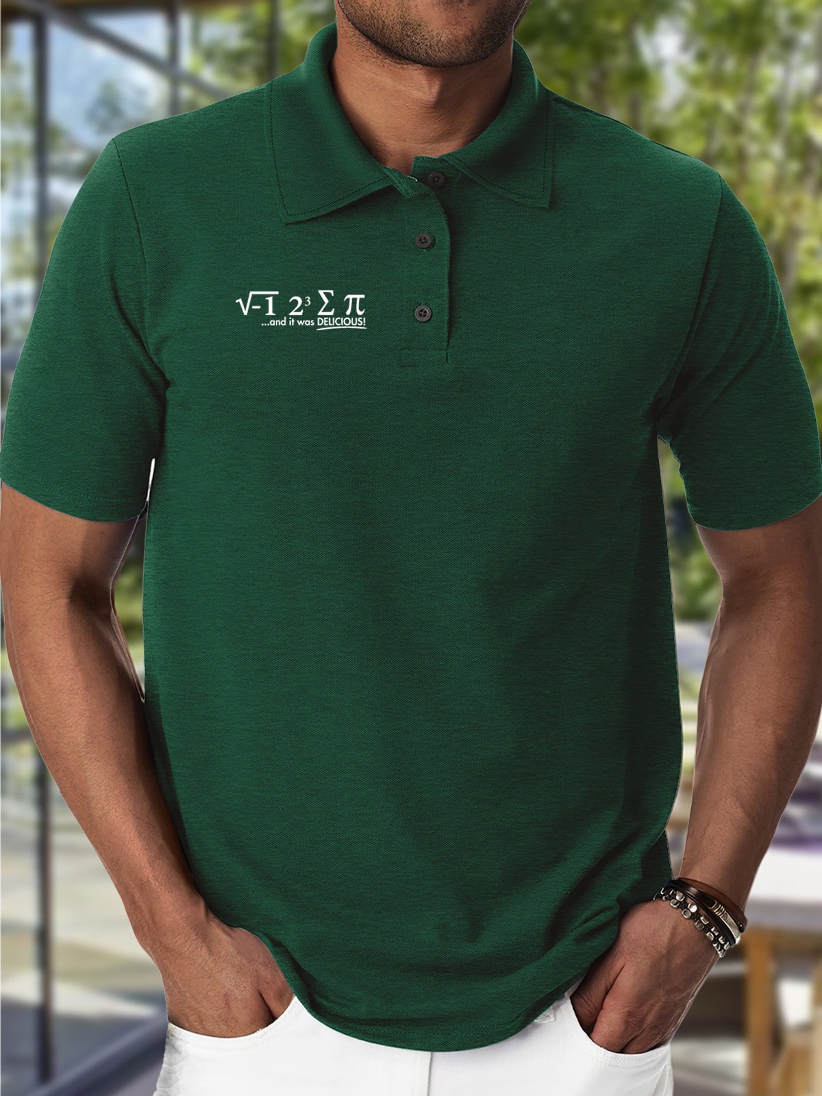 Men's And It Was Delicious Funny Graphic Printing Regular Fit Polo Collar Urban Text Letters Polo Shirt