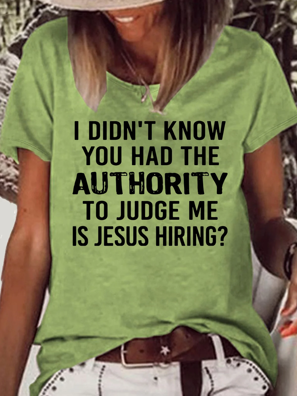 Women's Funny I Didn’t Know You Had The Authority To Judge Me Crew Neck Letters Casual T-Shirt