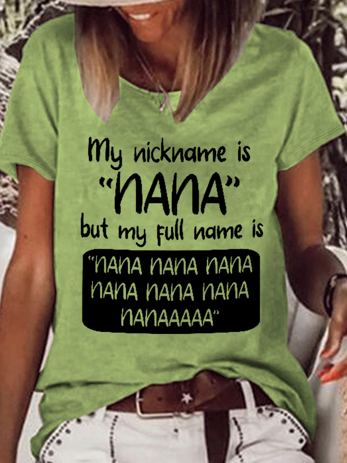 Women's Gift for Nana My Nickname Is Nana but My Full Name Is Nana Nana Cotton-Blend T-Shirt