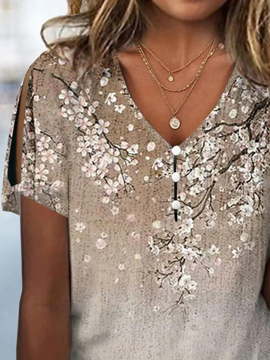 Floral Casual Jersey Loose Shirt