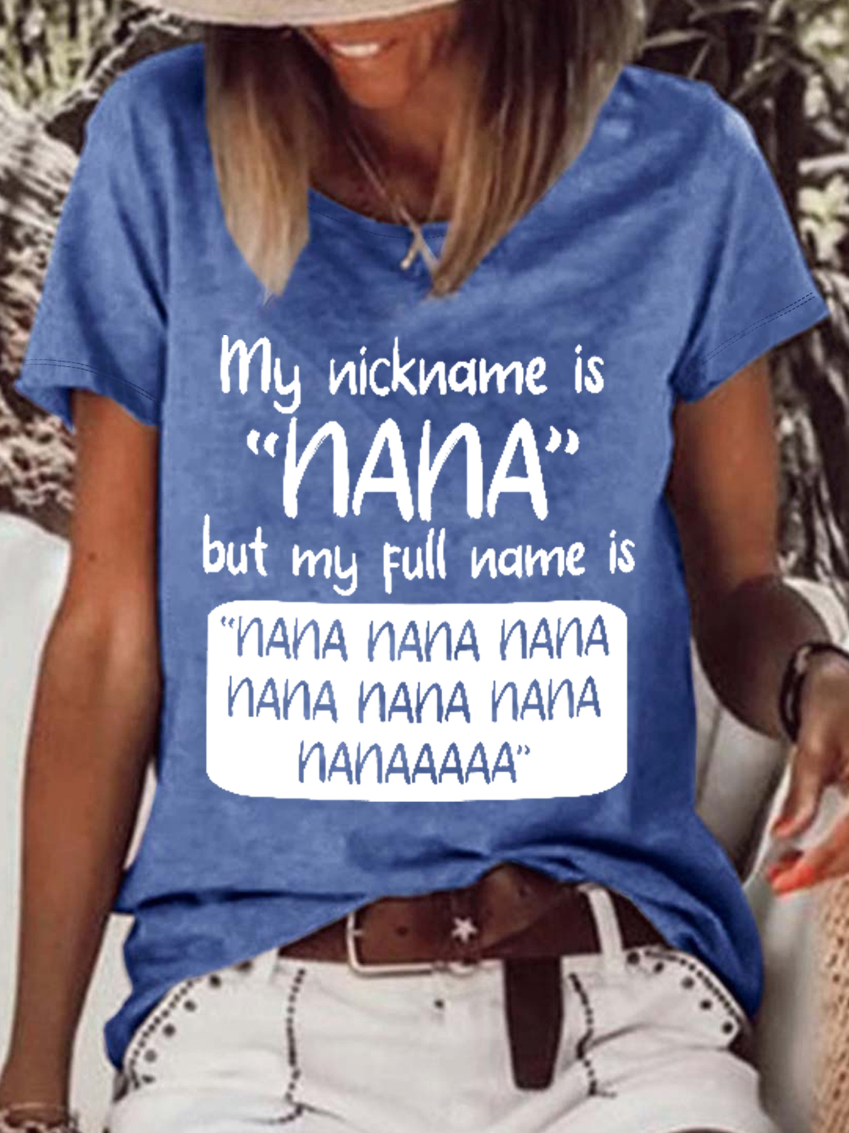 Women's Gift for Nana My Nickname Is Nana but My Full Name Is Nana Nana Cotton-Blend T-Shirt