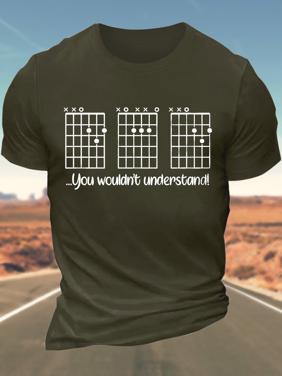 Men’s You Wouldn’t Understand Guitar Cotton Regular Fit Casual Crew Neck T-Shirt