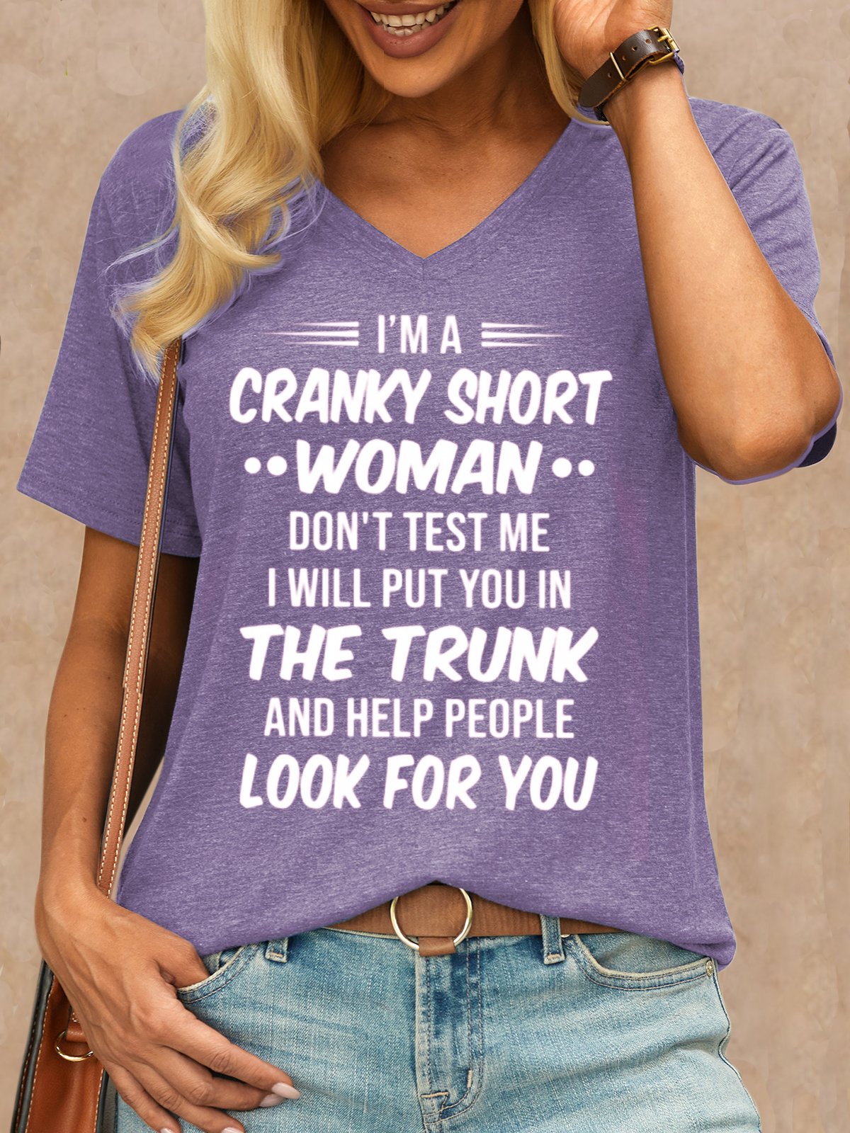 Women's Funny I‘m A Cranky Short Women Casual Crew Neck T-Shirt