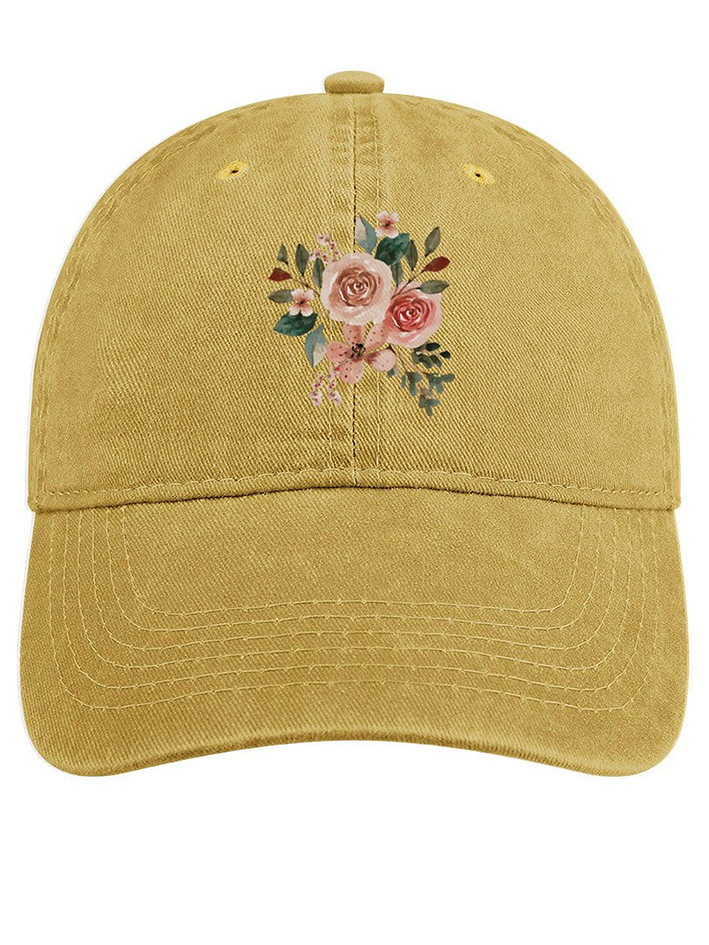 Women's Floral Adjustable Denim Hat