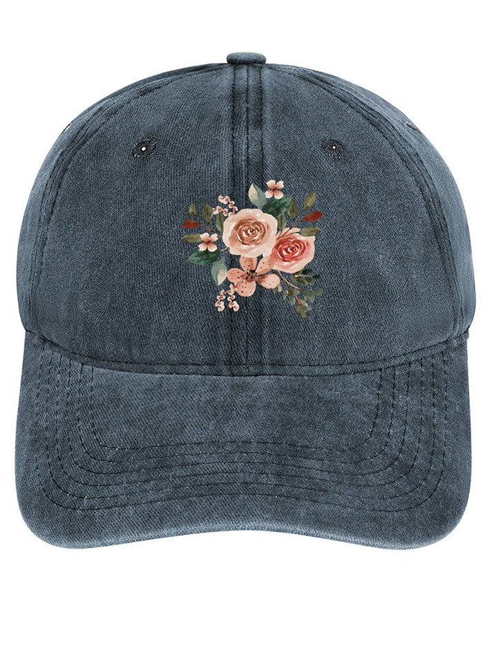 Women's Floral Adjustable Denim Hat