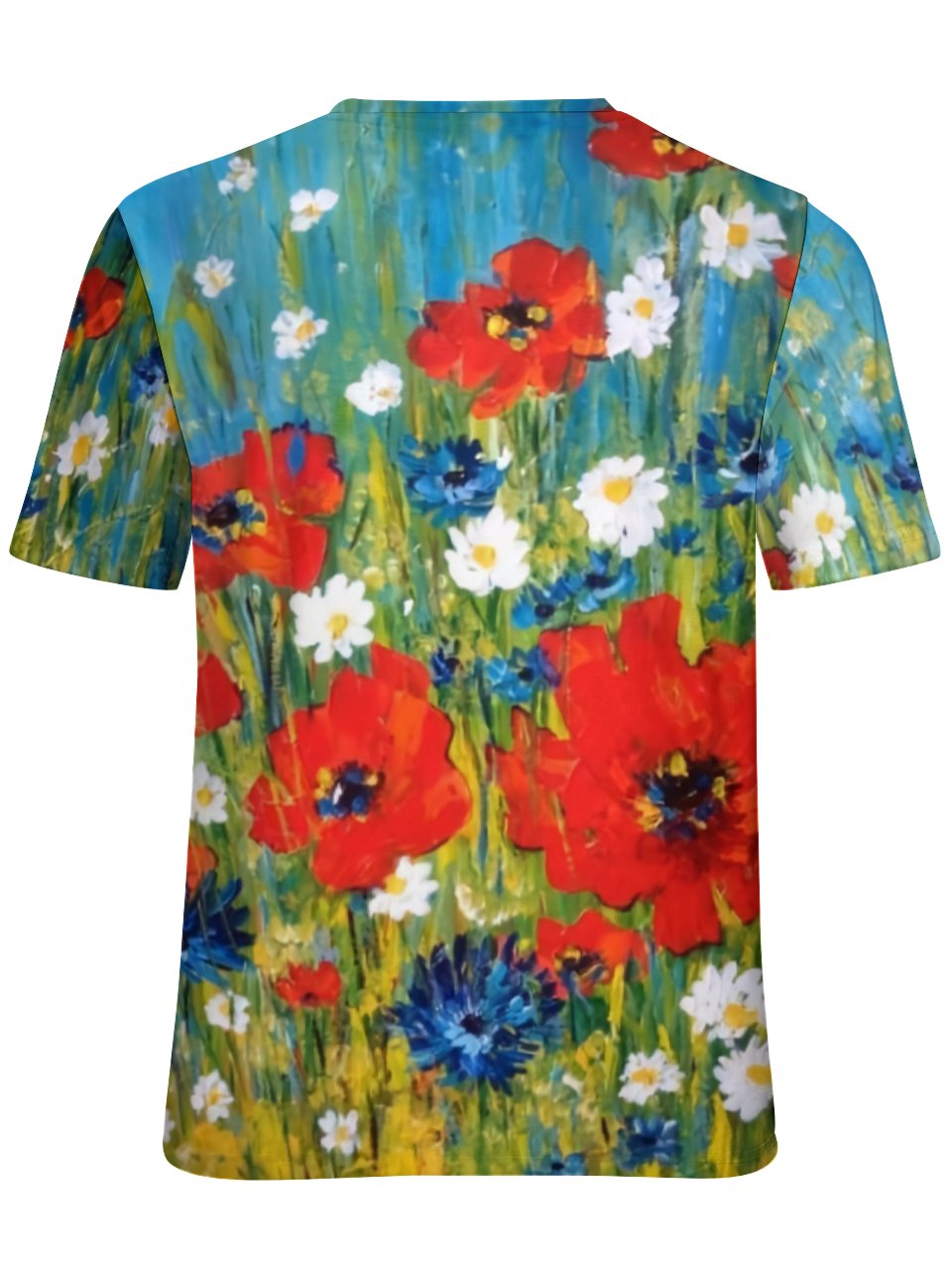 Women's Wild Flower Crew Neck Casual T-Shirt