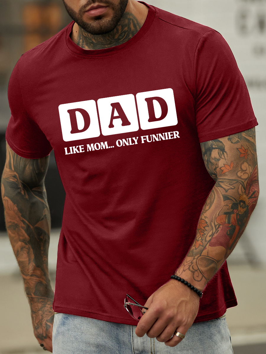 Lilicloth X Hynek Rajtr Dad Like Mom Only Funnier Men’s Casual Cotton T-Shirt