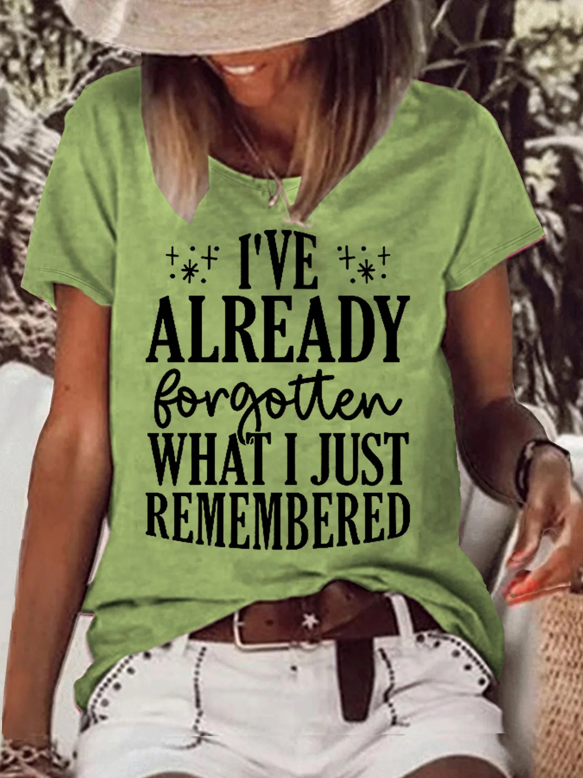 Women's I've Already Forgotten What I Just Remembered Letters Crew Neck Casual T-Shirt