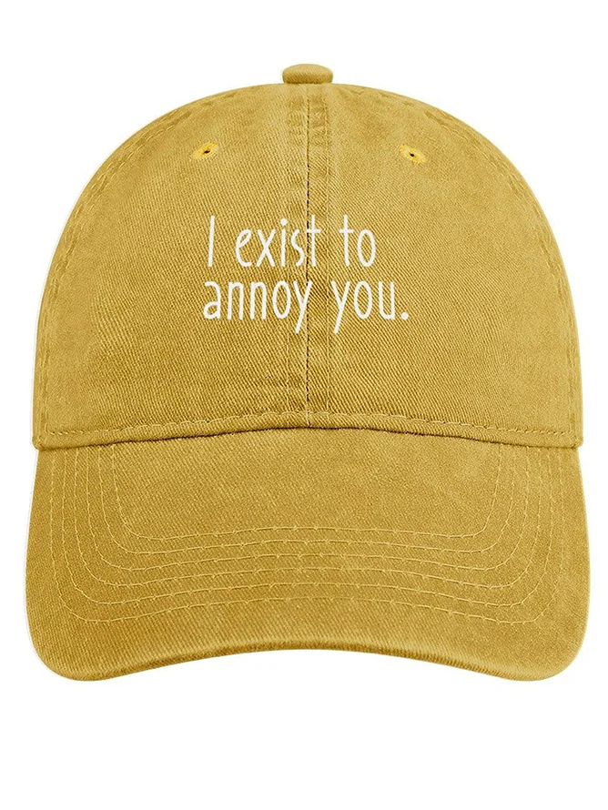 Men's /Women's Funny I Exist To Annoy You Graphic Printing Regular Fit Adjustable Denim Hat