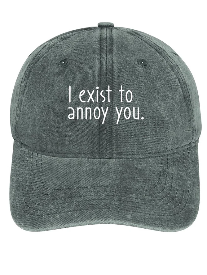 Men's /Women's Funny I Exist To Annoy You Graphic Printing Regular Fit Adjustable Denim Hat