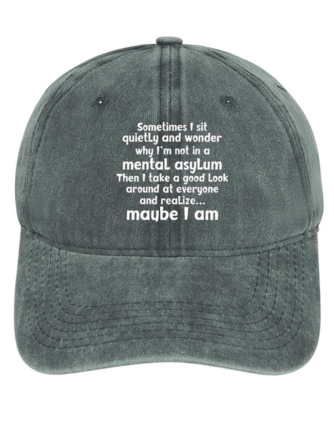 Men's /Women's Sometimes I Sit Quietly Graphic Printing Regular Fit Adjustable Denim Hat