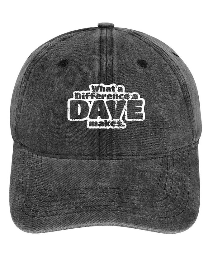 Men's /Women's What's Difference A Dave Makes Graphic Printing Regular Fit Adjustable Denim Hat