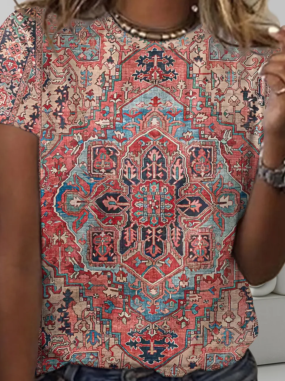 Women's Ethnic Art Print Casual  Shirt