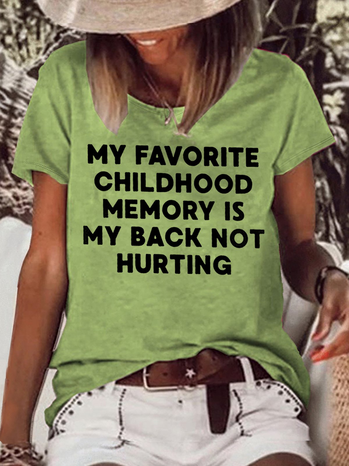 Women's My Favorite Memory Is Not Hurting Letters Casual T-Shirt
