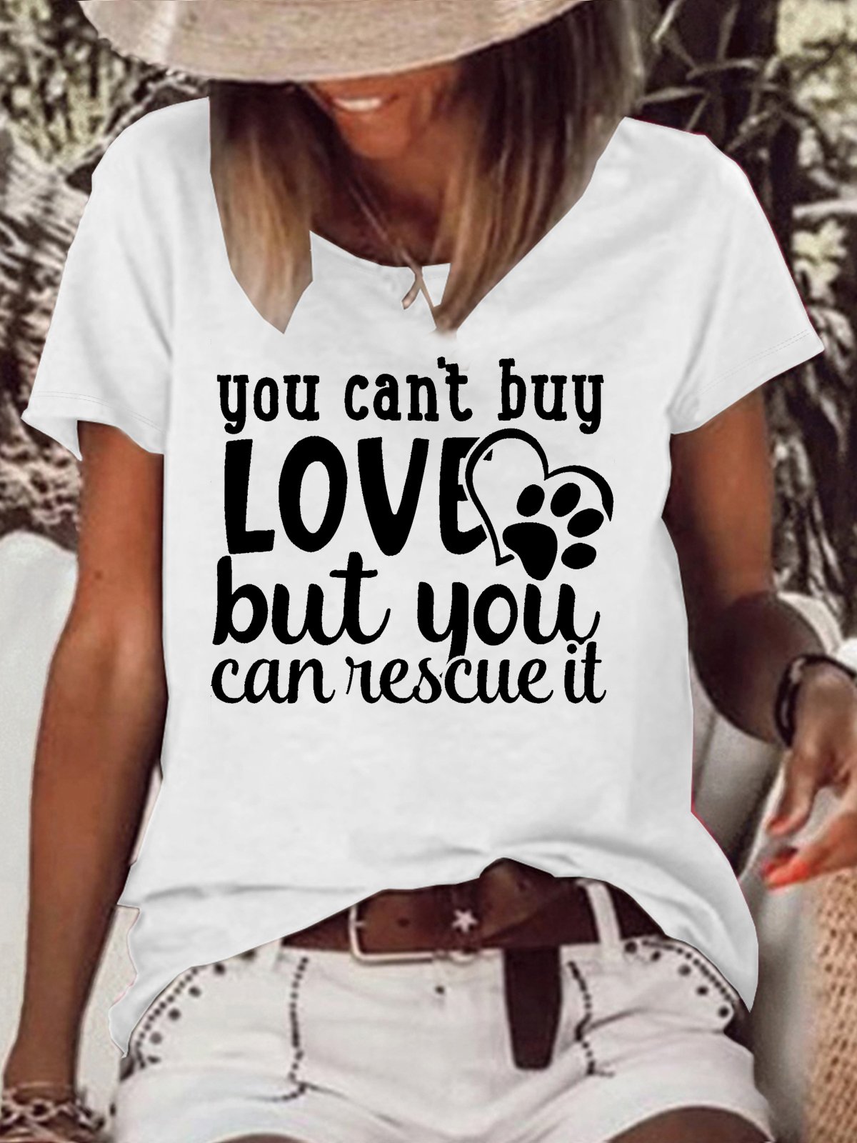 Women's Casual You Can't Buy Love But You Can Rescue It T-Shirt