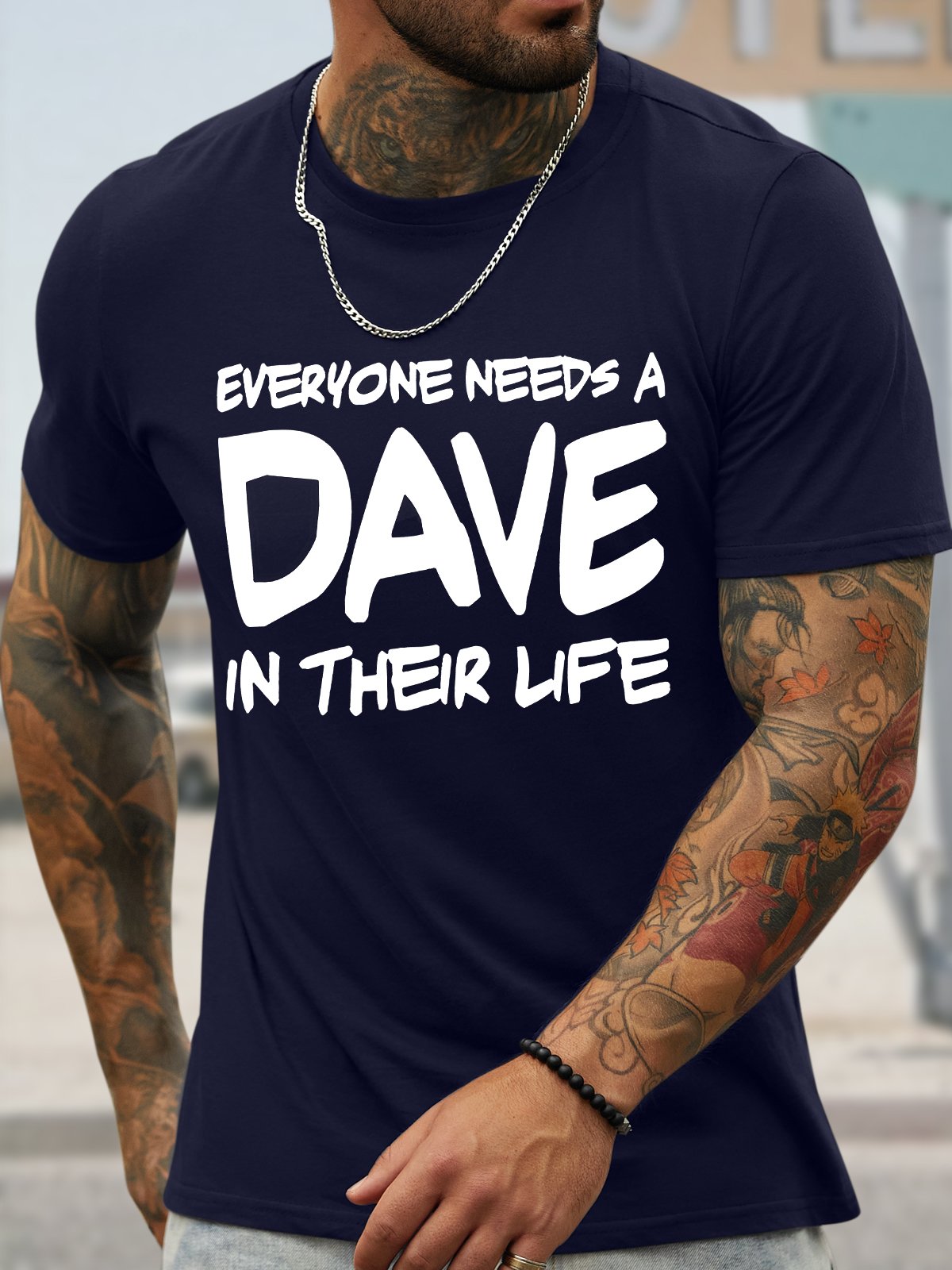 Men's Funny Everyone Needs In Their Life Graphic Printing Crew Neck Cotton Casual T-Shirt