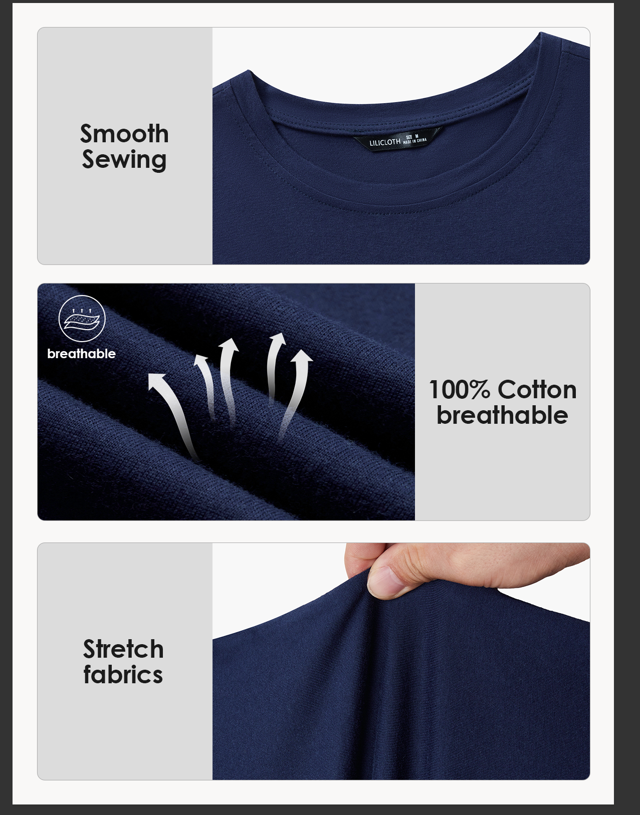 Men’s Text Letters Casual Cotton T-Shirt