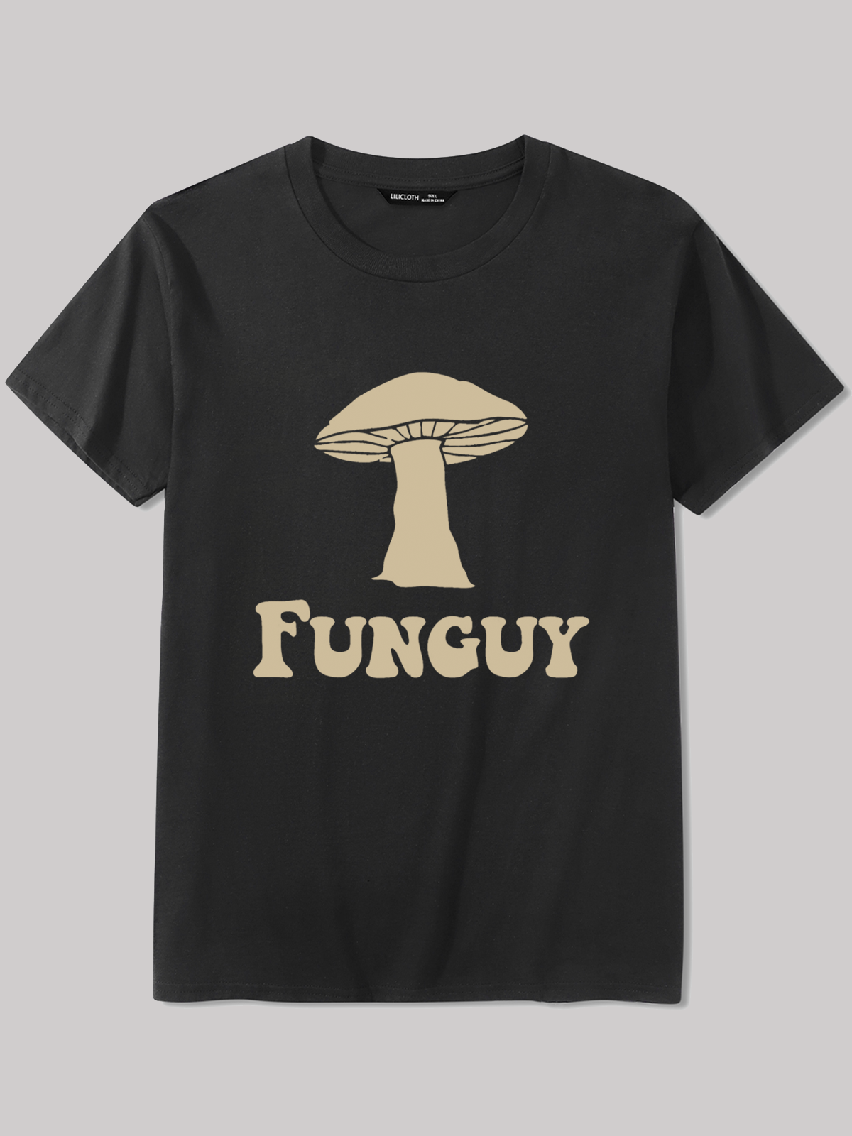 Men's Fungi Fun Guy Funny Cotton Loose Casual Crew Neck T-Shirt