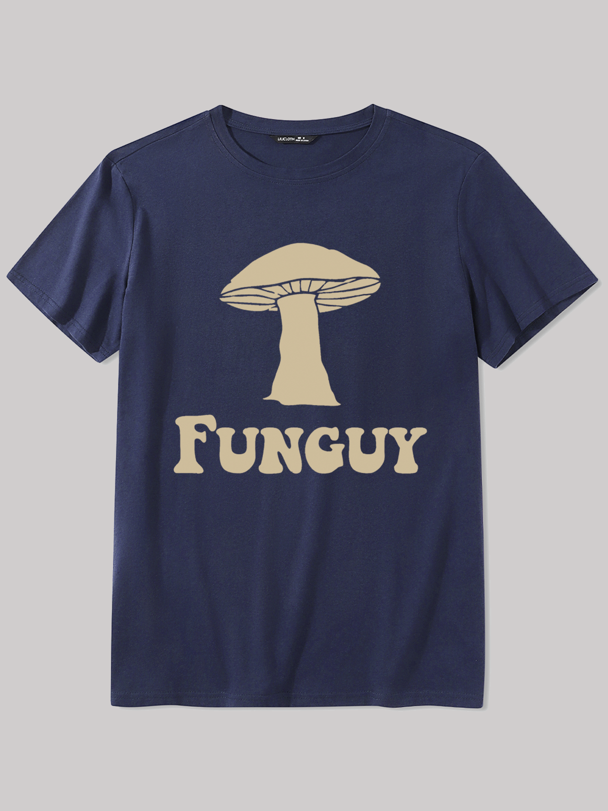 Men's Fungi Fun Guy Funny Cotton Loose Casual Crew Neck T-Shirt