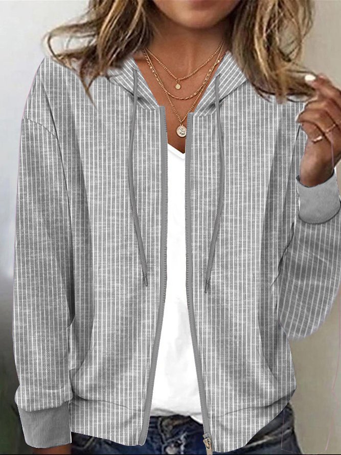 Knitted Loose Striped Casual Jacket