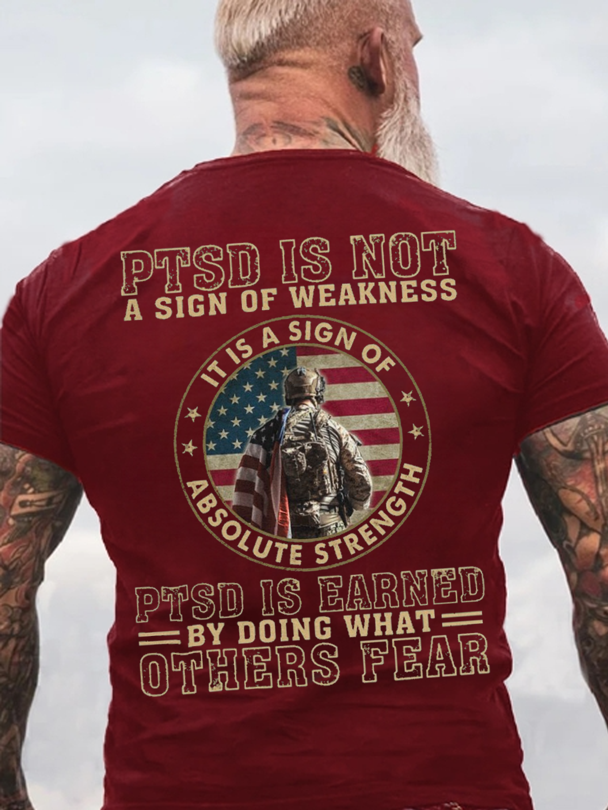 Men's PTSD Is Not A Sign Of Weakness Casual Crew Neck Cotton T-Shirt