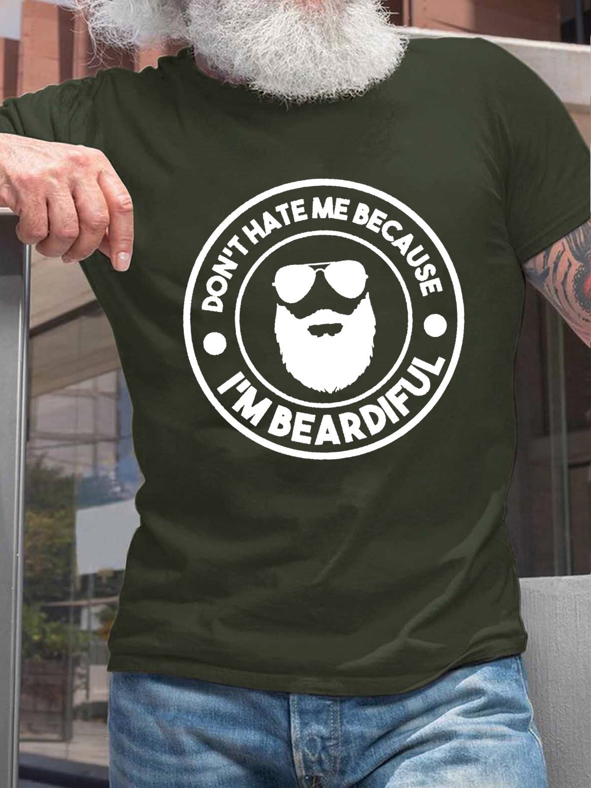 Men's Don't Hate Me Cotton Crew Neck Casual T-Shirt