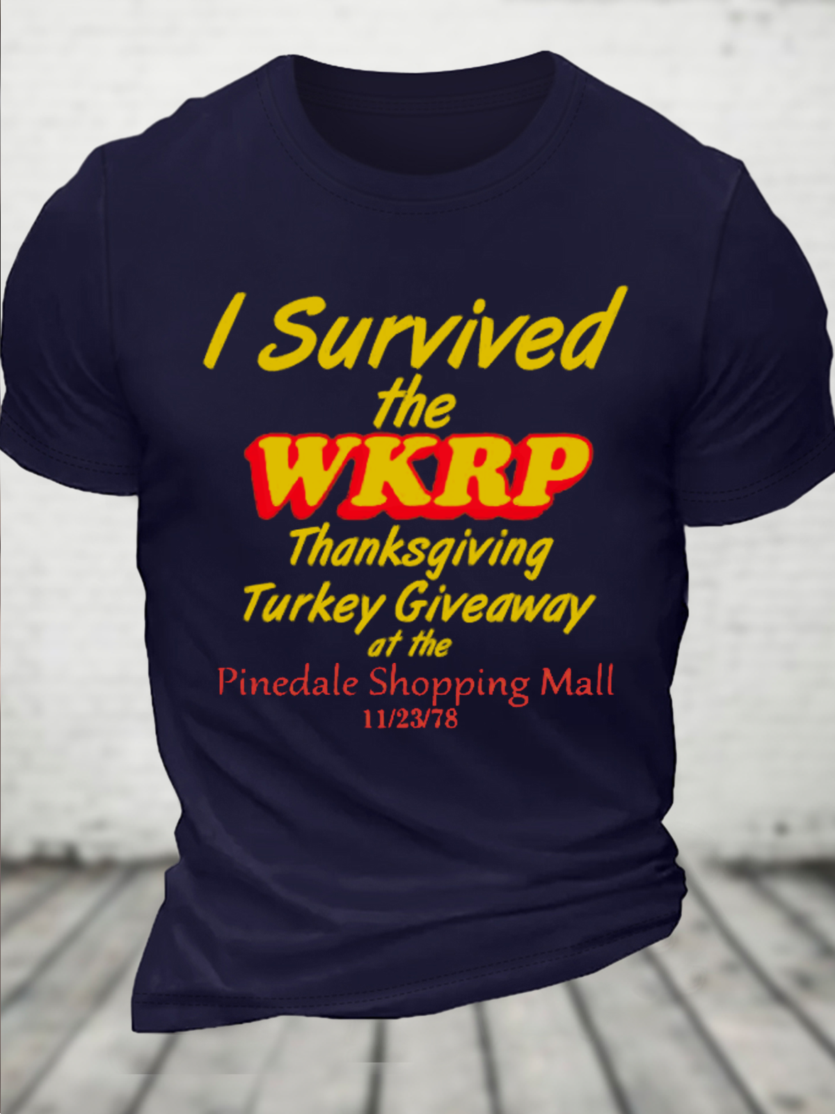 WKRP Turkeys Away Casual Cotton Text Letters T-Shirt