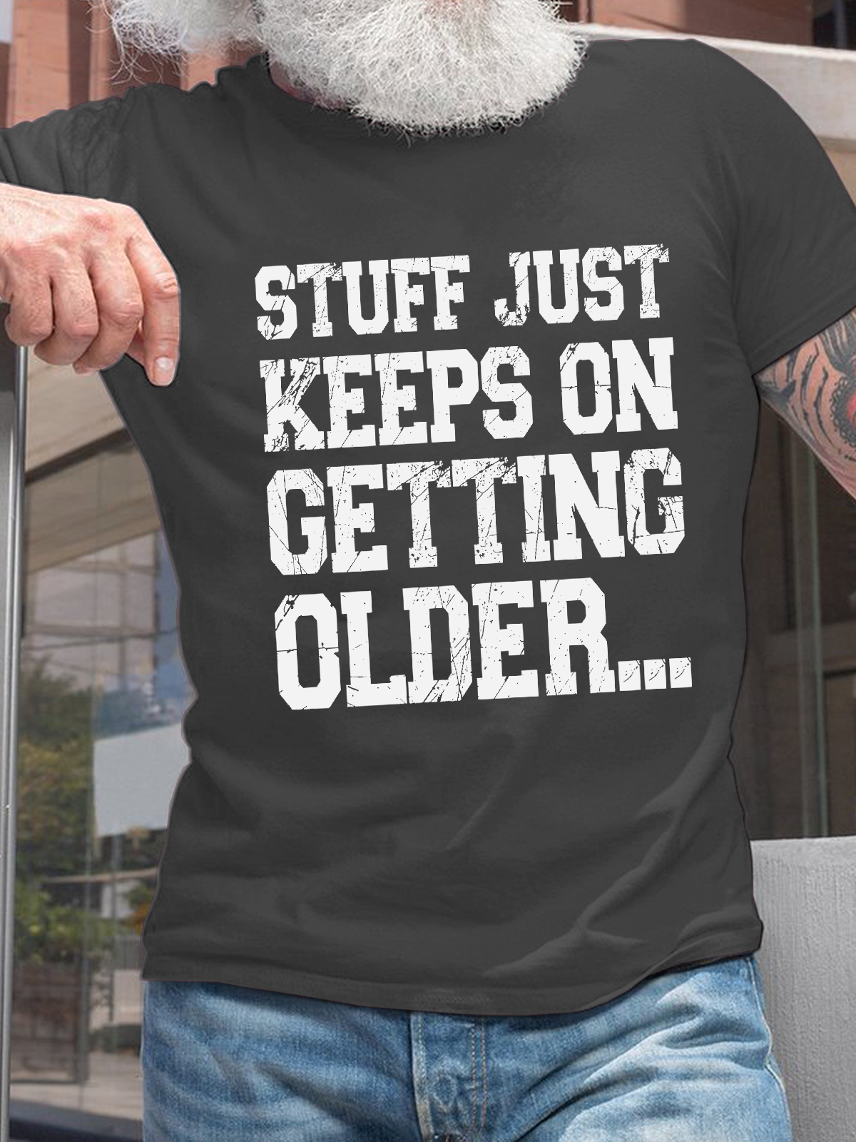 Cotton Stuff Just Keeps On Getting Older Casual Loose T-Shirt