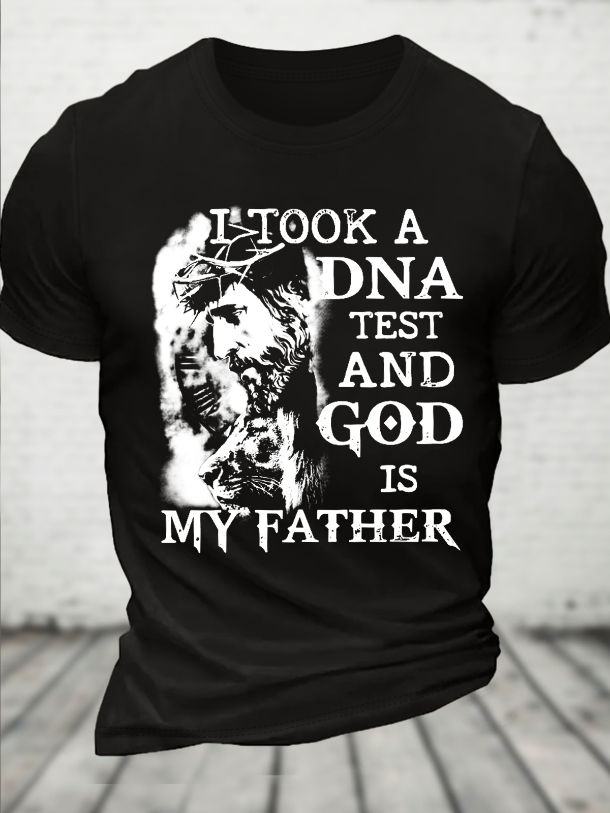 Cotton I Took A DNA Test And God Is My Father Crew Neck Loose Casual T-Shirt