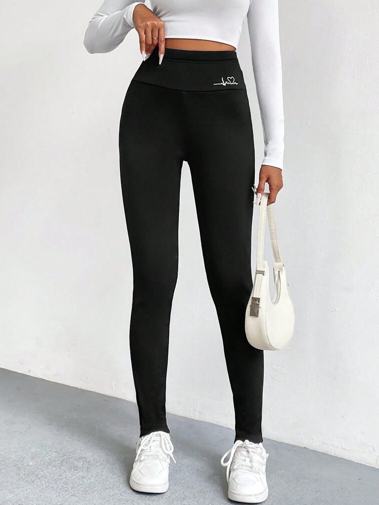 Tight Casual Plain Knitted Leggings