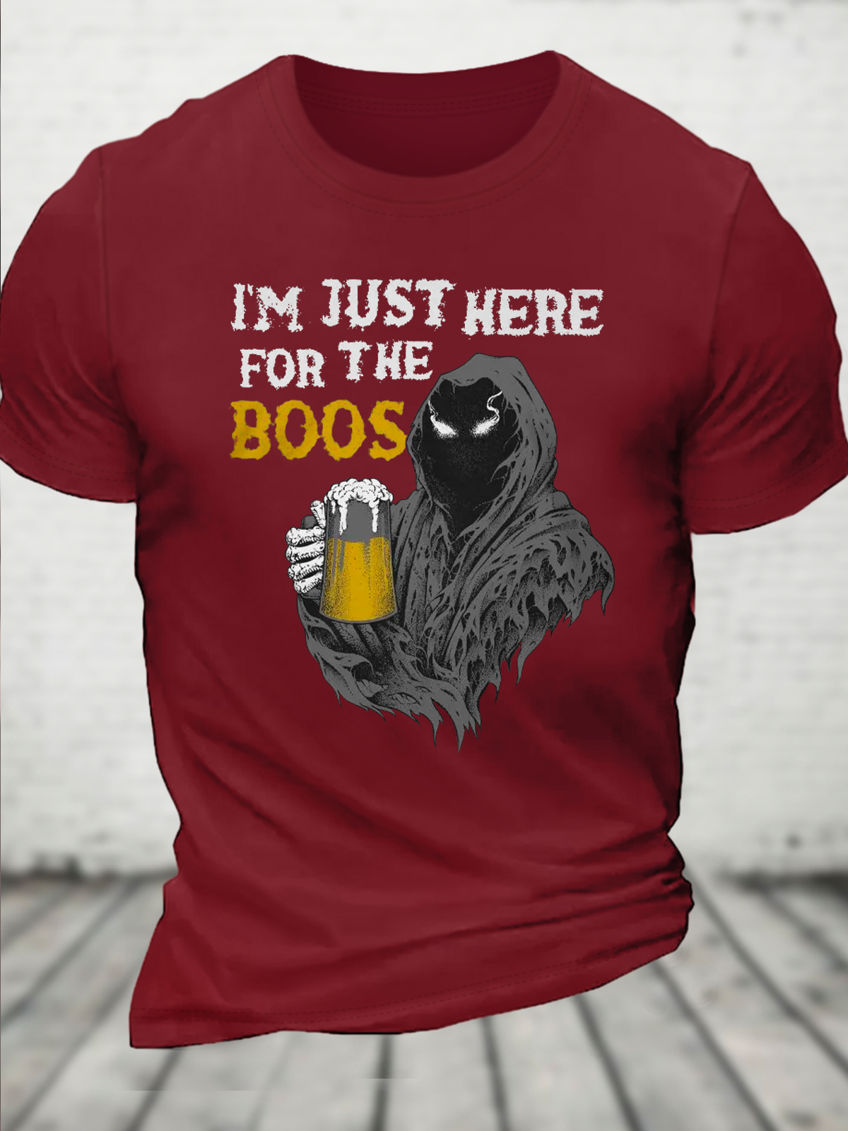 Cotton Here For The Boos Loose Casual Crew Neck T-Shirt