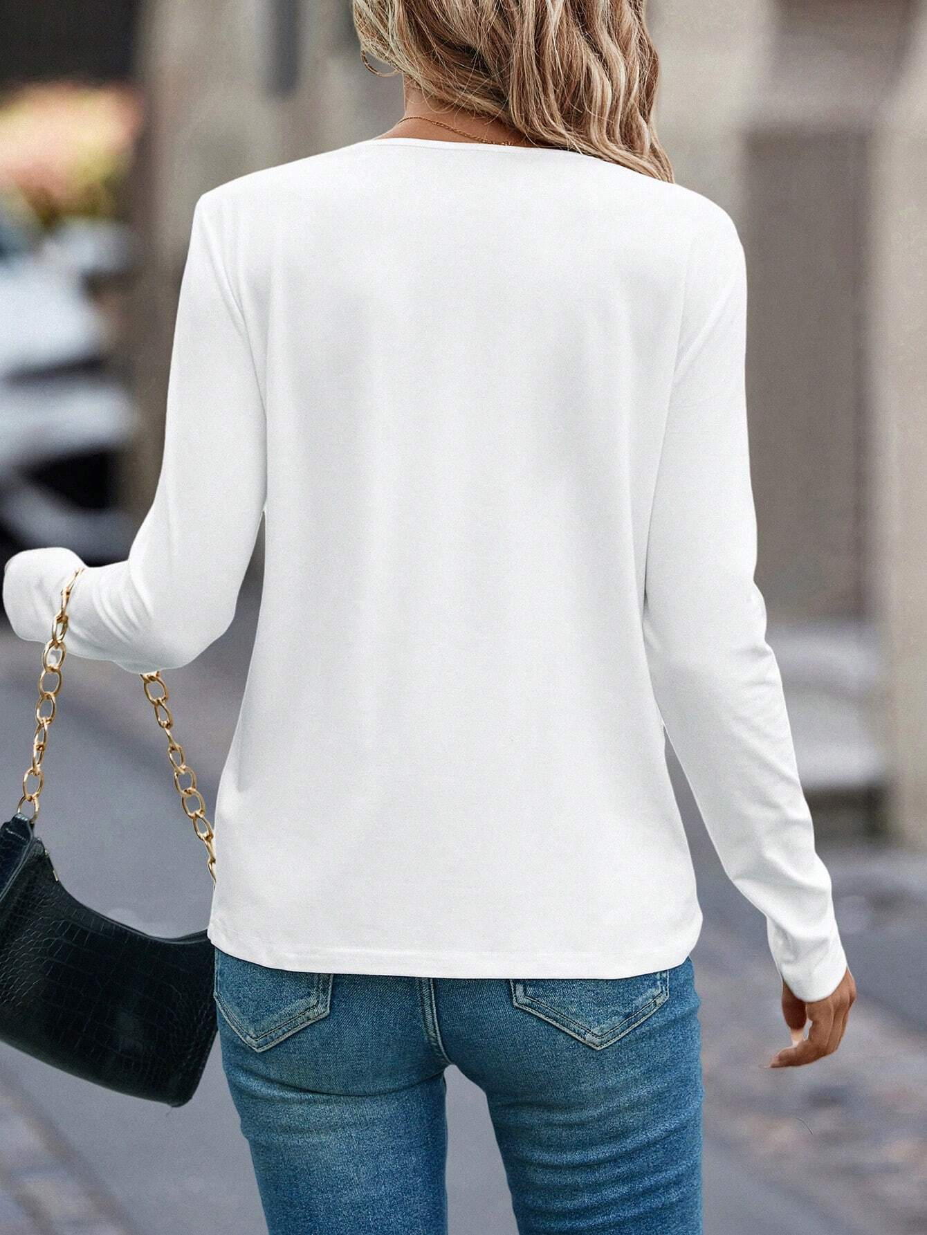 Casual Cotton-Blend Ombre Loose Shirt