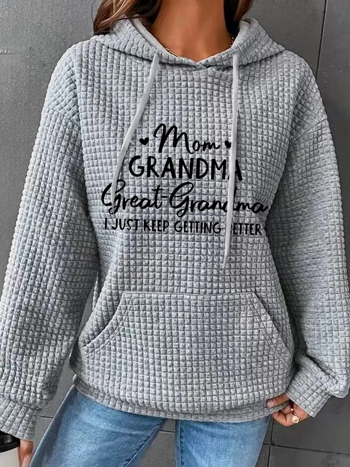 Mom Grandma Great-Grandma Simple Hoodie Loose Hoodie