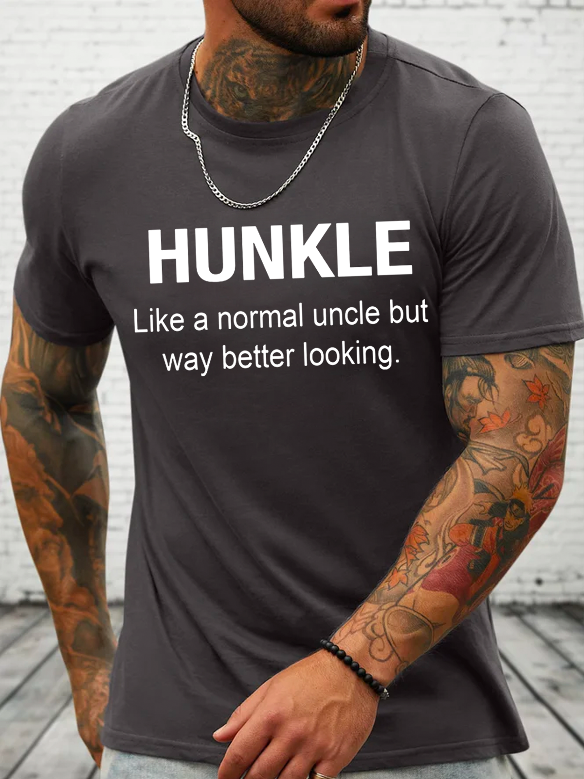 Cotton Funny Hunkle Casual Loose Crew Neck T-Shirt