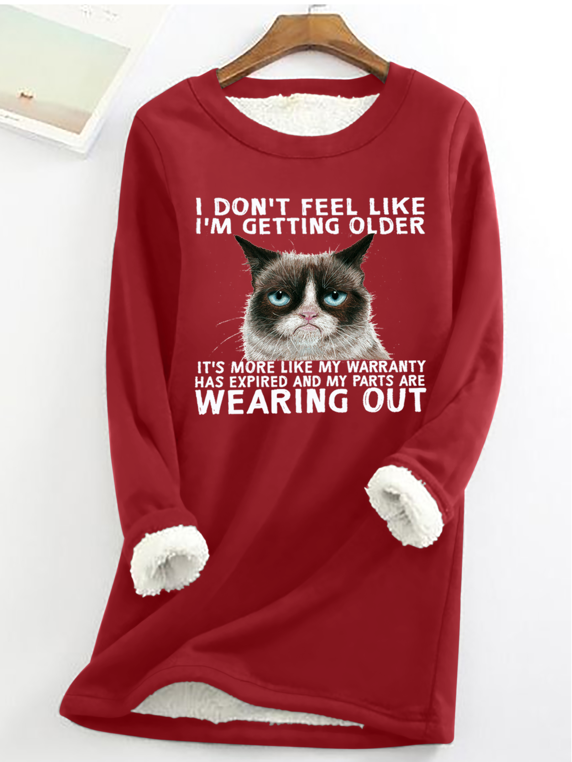 Women's Funny Qoute  Grumpy Cat Cotton-Blend Casual Fleece Sweatshirt