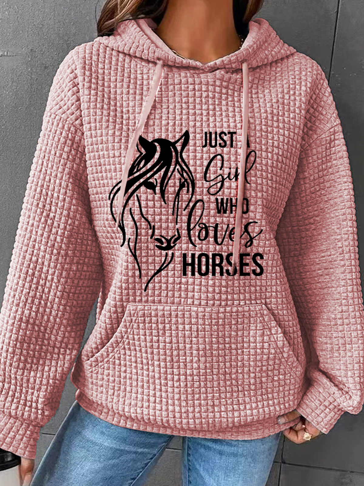 Women's Just A Girl Who Loves Horses Print Hoodie Casual Hoodie