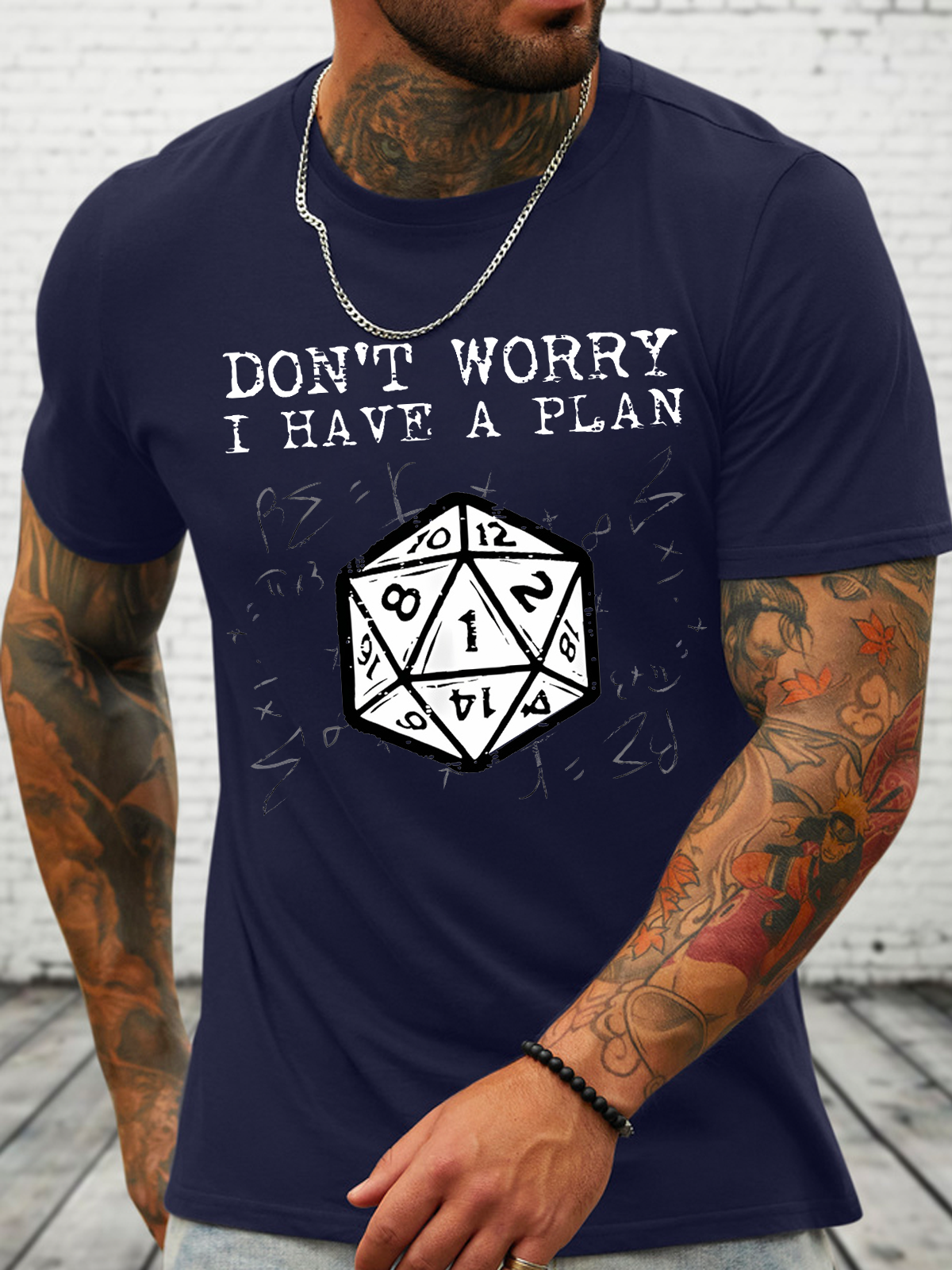 Cotton Dont Worry I Have Plan Crew Neck Casual Text Letters T-Shirt