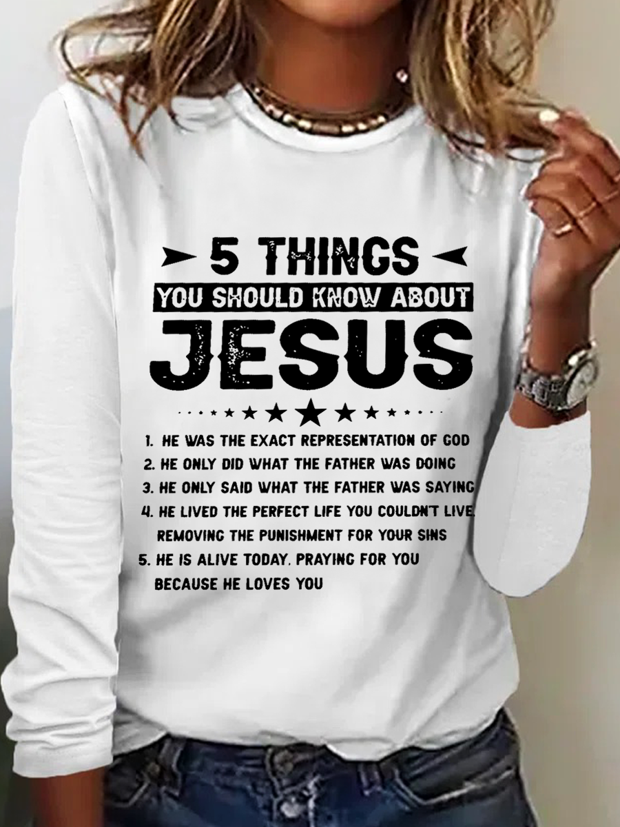 5 Things You Should Know About Jesus Casual Crew Neck Long Sleeve Shirt