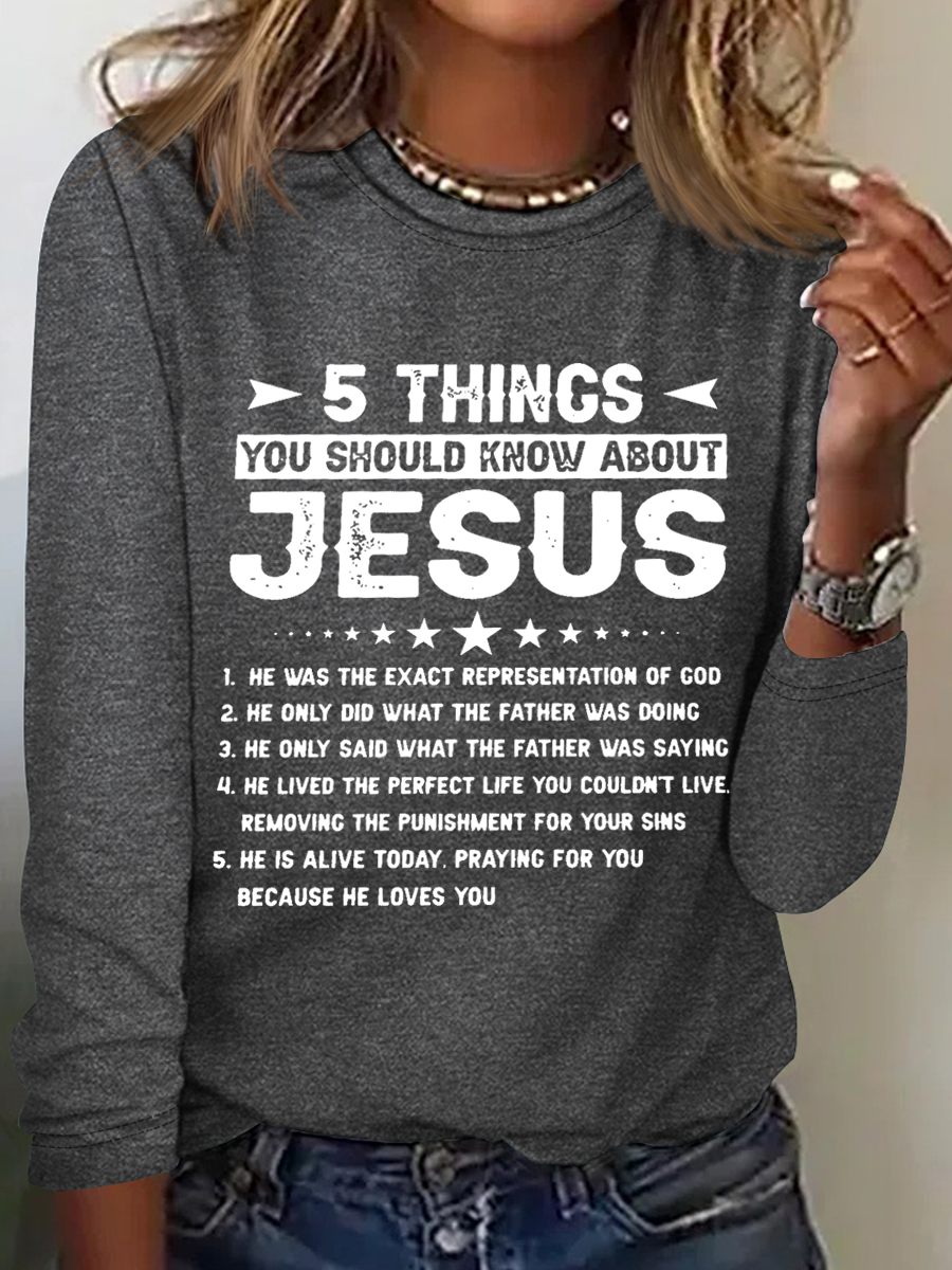 5 Things You Should Know About Jesus Casual Crew Neck Long Sleeve Shirt
