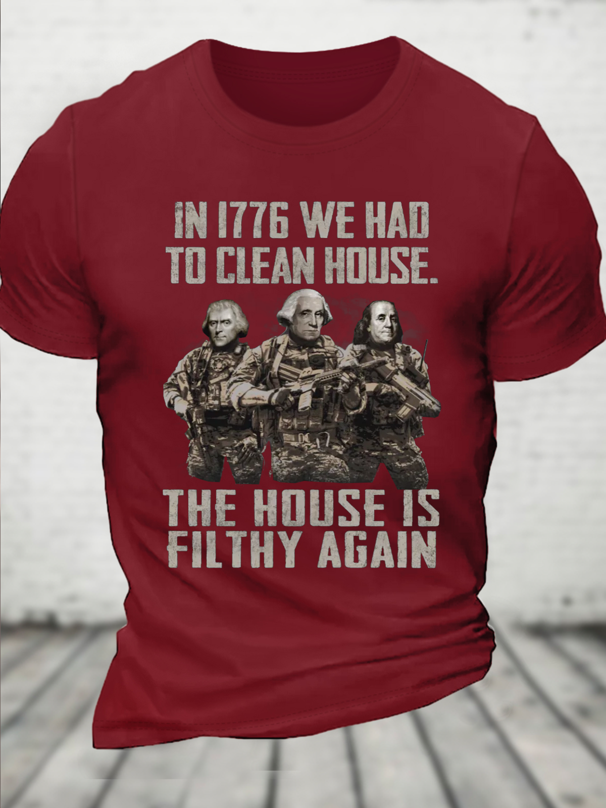 Cotton Clean House Text Letters Loose Casual T-Shirt