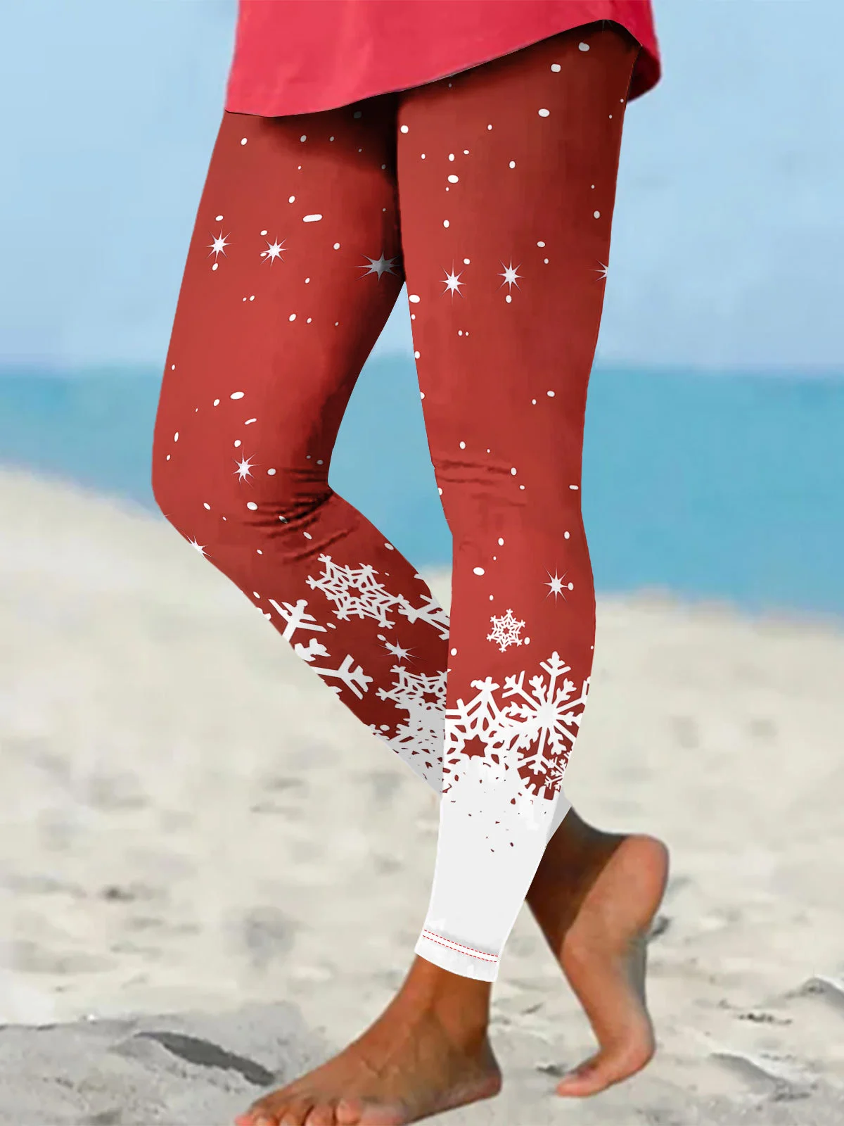 Snowflake Gradient Christmas Regular Fit Leggings