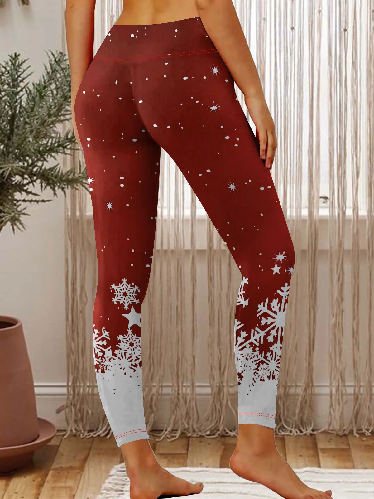 Snowflake Gradient Christmas Regular Fit Leggings