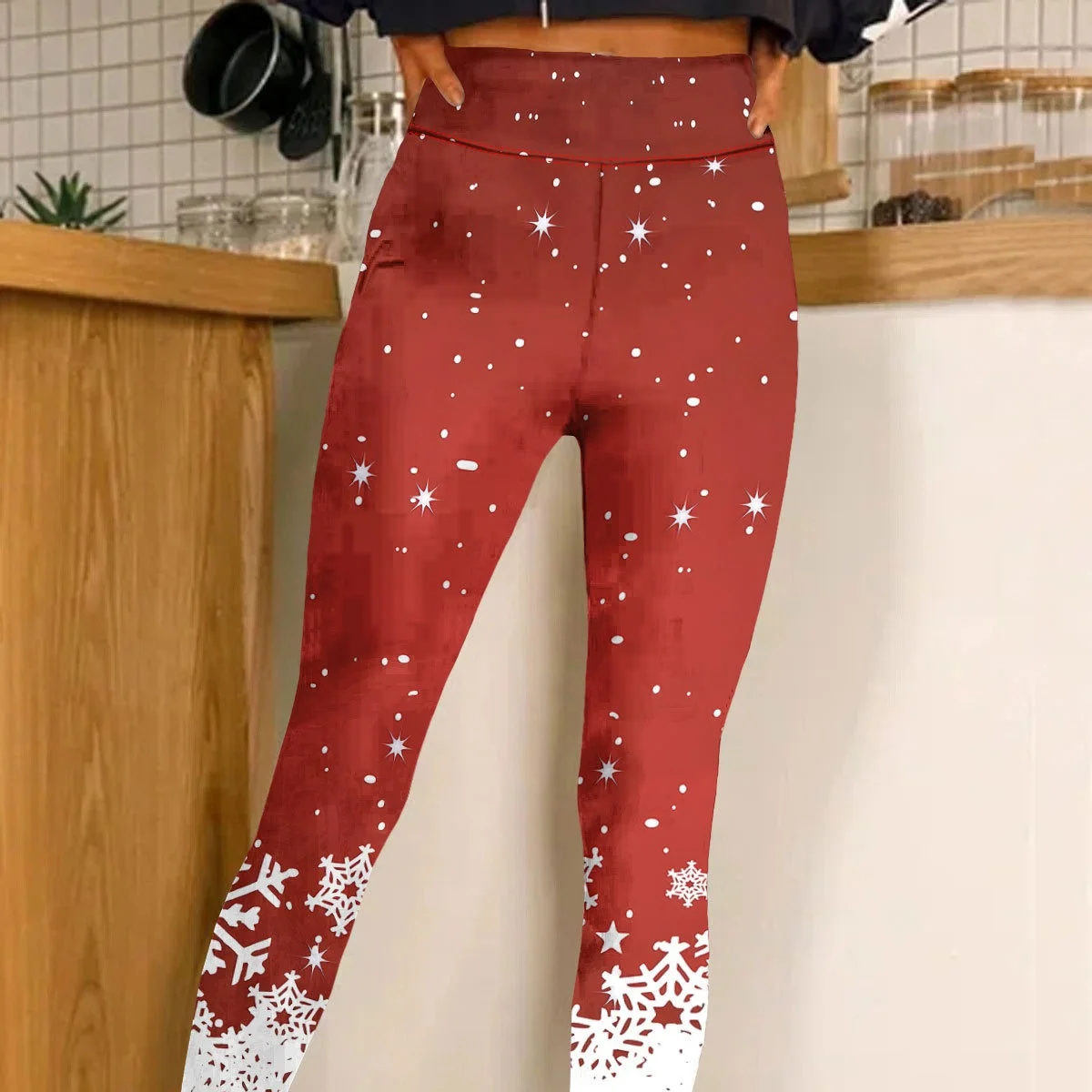 Snowflake Gradient Christmas Regular Fit Leggings