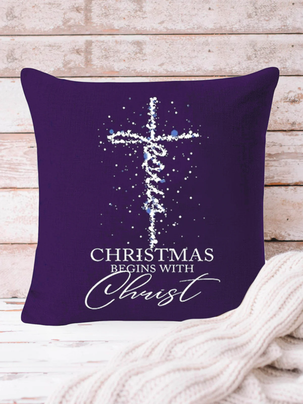 18*18 Jesus Christmas Backrest Cushion Pillow Covers Decorations For Home