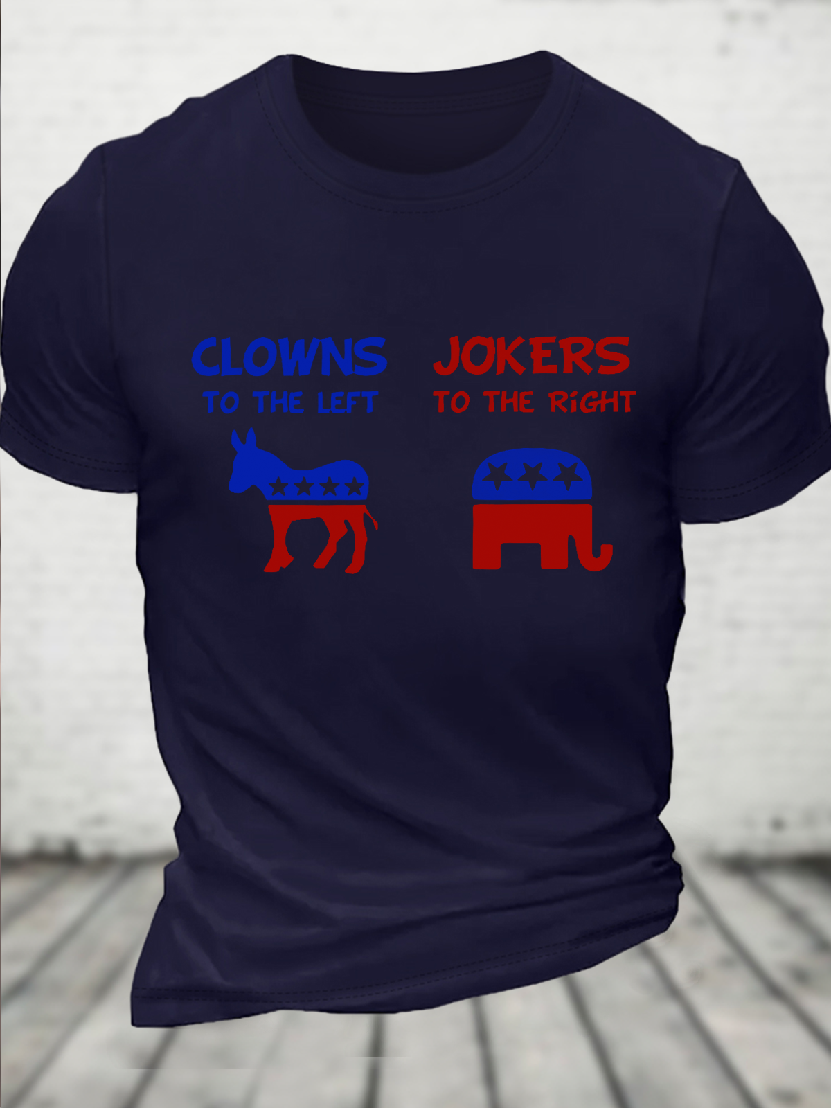 Cotton Clowns To The Left Jokers To The Right Flag Casual Cotton Loose T-Shirt