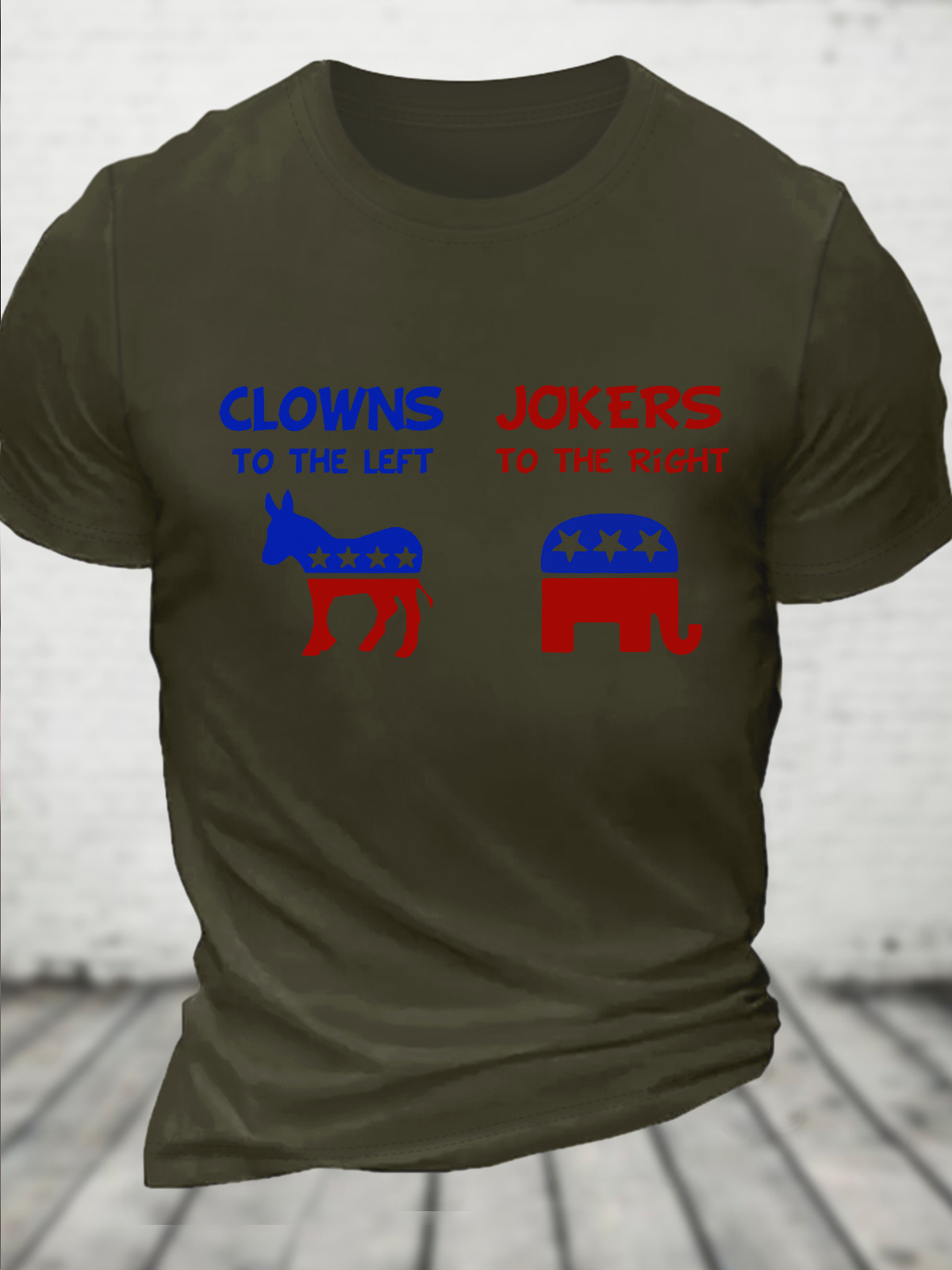 Cotton Clowns To The Left Jokers To The Right Flag Casual Cotton Loose T-Shirt